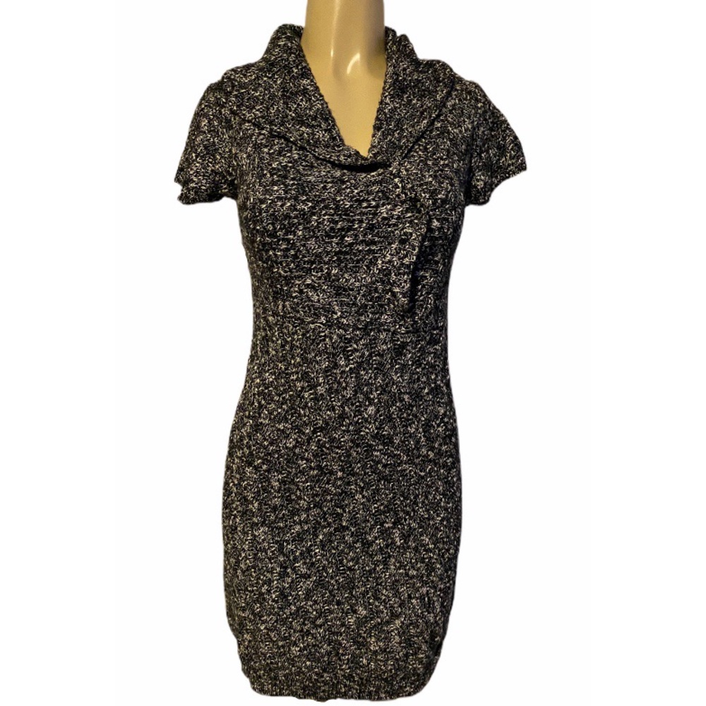 Alyx Women Black White Marled Sweater Dress Knit